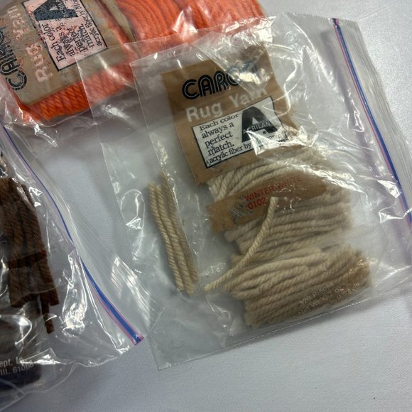 Mixed Rug Yarn Lot Precut Latch Hook Caron Red Heart Orange Green White Black - Picture 6 of 8